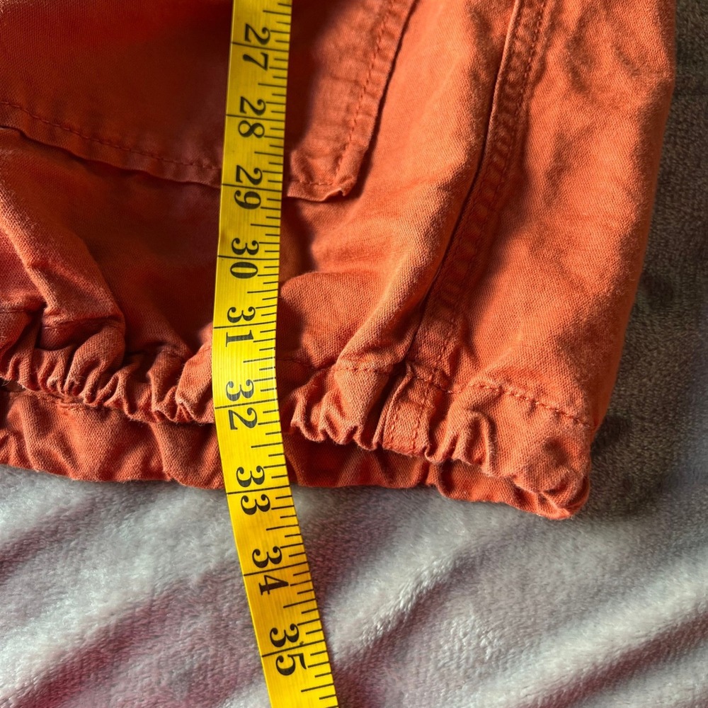 LOFT Ann Taylor Burnt Orange Linen Cotton Utility Parka Hooded Jacket Womens L - Picture 6 of 9